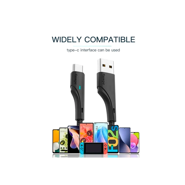 Дата кабель USB 2.0 AM to USB-C 3.0m black Essager (EXCT-LSC01) - picture 9