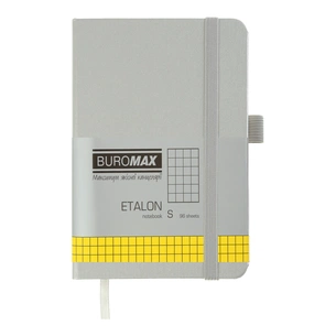 Книга записная Buromax ETALON 95 х 140 мм, 96 листов, клеточка, серебряный (BM.296160-24) изображение 1