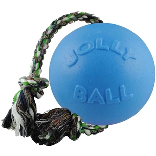 Іграшка для собак Jolly Pets Romp-n-Roll М'яч з канатом 12 см см блакитний (0788169064520) зображення 1
