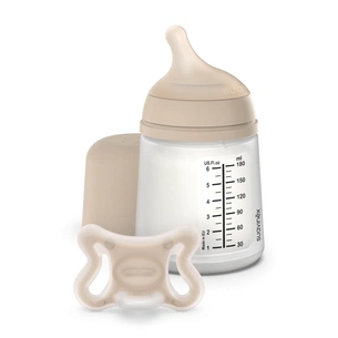 Набір для годування новонароджених Suavinex Zero. Zero Beige (пляшка 180 мл + пустушка) (308426) зображення 1