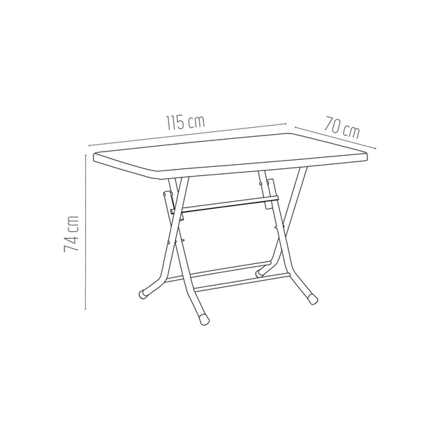 Стіл садовий Irak Plastik складаний 70х115 см білий (4598) - picture 3