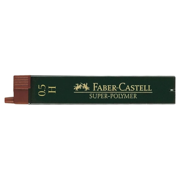 Грифель для механічного олівця Faber-Castell Super-Polymer Н (діаметр 0,5 мм), 12 штук у пеналі (16805) - зображення 1