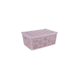 Кошик для зберігання Violet House 0404 №2 Ажур з кришкою Powder 14 л (0404 №2 Ажур PW з/кр. 14 л) зображення 1