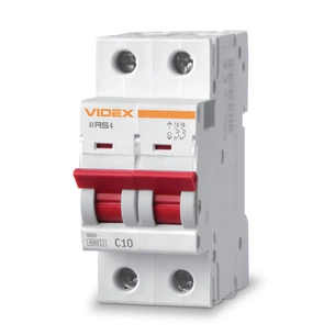 Автоматичний вимикач Videx RS4 RESIST 2п 10А С 4,5кА (VF-RS4-AV2C10) изображение 1