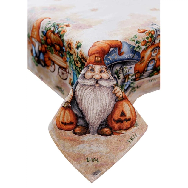 Скатертина Прованс гобеленова Гарбузові гноми D-140 (036305) - зображення 6