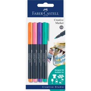 Набір маркерів Faber-Castell тонких для декору CreativeMarker M (1,5 мм) 4 кольора (32658) зображення 1