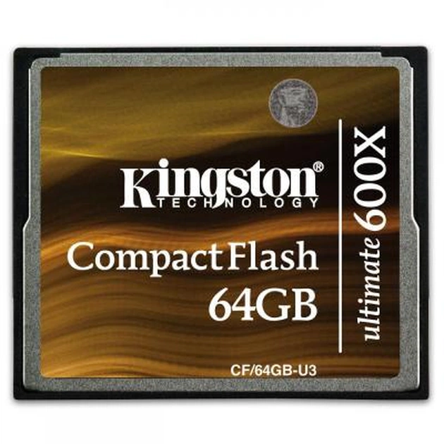 Карта пам'яті Kingston 64Gb Compact Flash 600x (CF/64GB-U3) - зображення 1