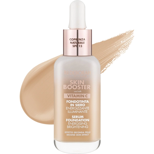 Тональна основа Deborah Skin Booster Serum Foundation Vitamin C SPF15 02 - Light Beige 30 мл (8009518414370) - picture 1