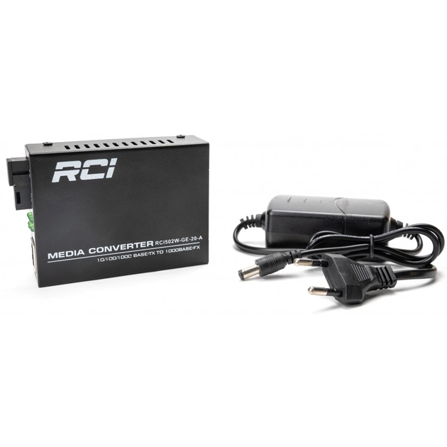 Медіаконвертер RCI 1G, 20km, SC, RJ45, Tx 1310nm standart size metal case (RCI502W-GE-20-A) - picture 3