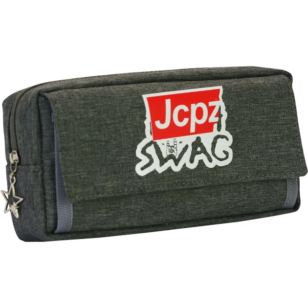 Пенал Cool For School 2 відділення Сірий (J-2607-grey) - зображення 1