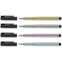 Лайнер Faber-Castell набір капілярних ручок металіків Pitt Artist Pen Metallic M (1,5 мм) 4 кольори (28940) - зменшене зображення 3