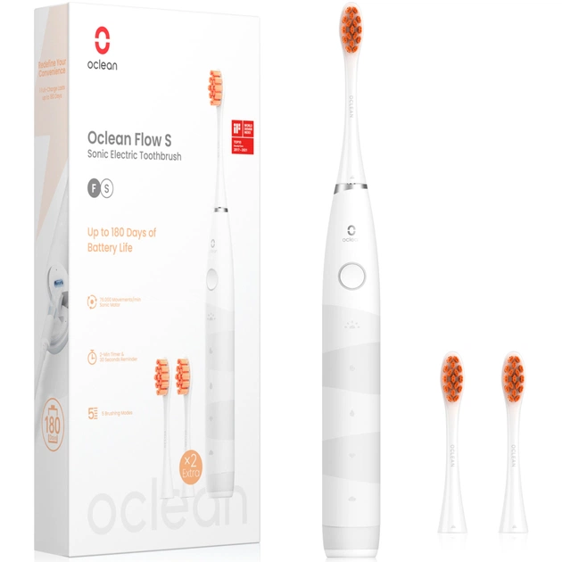 Електрична зубна щітка Oclean Flow S Sonic Electric Toothbrush White (6970810552959) - зображення 1