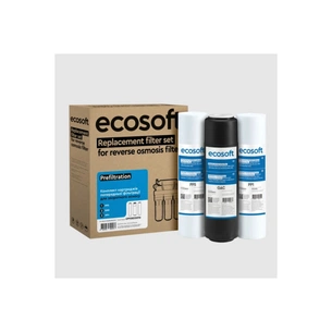Набір картриджів для зворотного осмосу Ecosoft 1-2-3 Standart (2 поліпропілену+вугілля) (CPV3ECOSTD) зображення 1