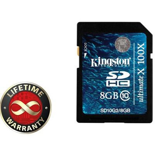Карта пам'яті Kingston 8Gb SDHC class 10 Generation 2 (100 (SD10G2/8GB) - зображення 1