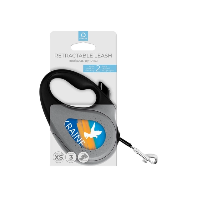 Повідець для собак WAUDOG R-leash "Прапор" M до 25 кг 5 м чорний (8125-0229-01) - зображення 3
