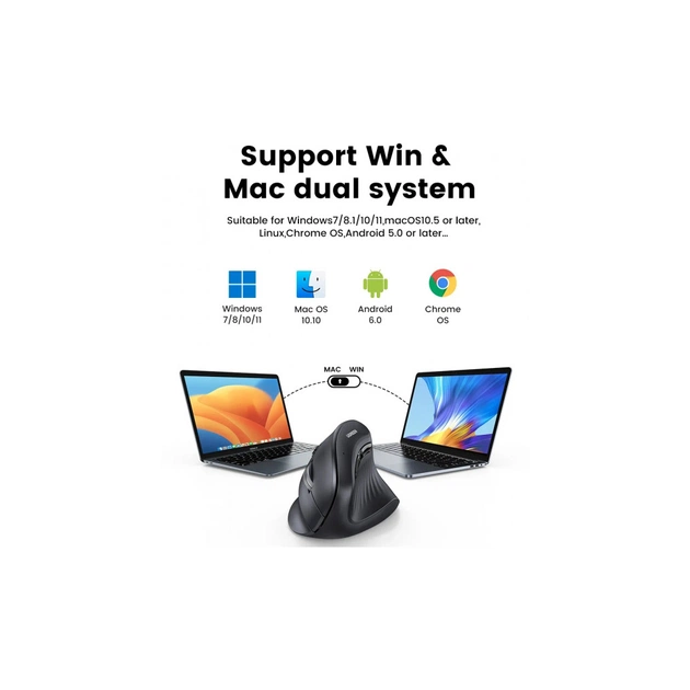 Мишка Ugreen MU008 Vertical Wireless Black (25444) - зображення 6