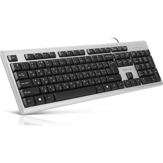 Клавіатура REAL-EL 507 Standard USB Silver - зображення 1