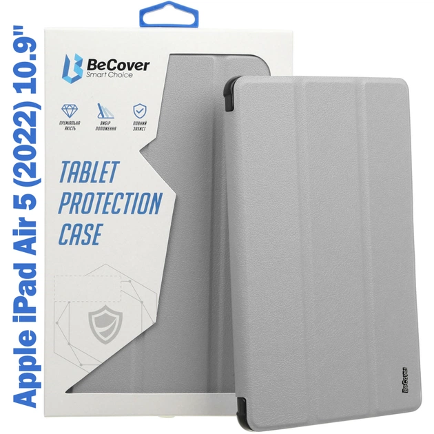 Чохол до планшета BeCover Direct Charge Pen mount Pencil Apple iPad Air 5 (2022) 10.9" Gray (708778) - изображение 1