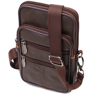 Сумка Vintage На пояс з натуральної шкіри Коричнева (21482) зображення 1