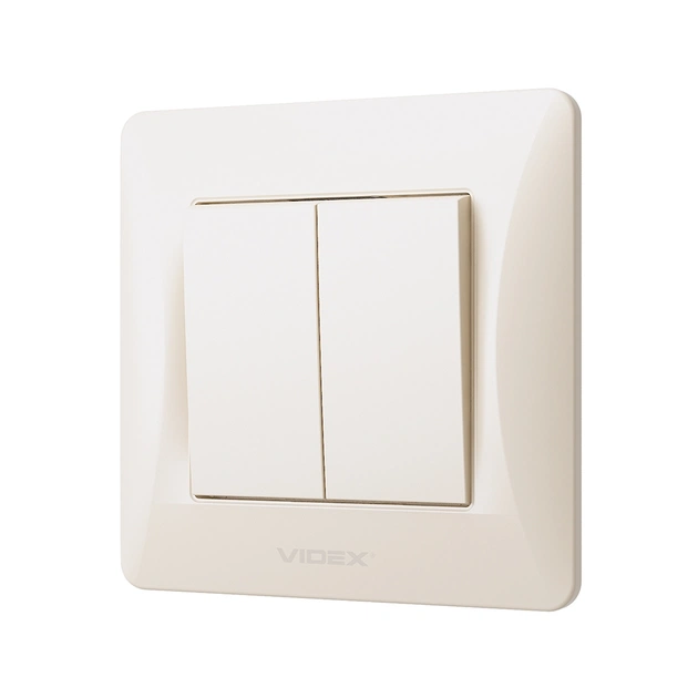 Вимикач Videx BINERA 2кл кремовий (VF-BNSW2-CR) - зображення 1