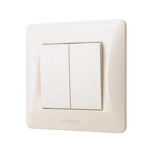 Вимикач Videx BINERA 2кл кремовий (VF-BNSW2-CR) изображение 1