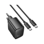 Зарядний пристрій HOCO CS61A Bright 1xUSB-C PD30W + 1xUSB QC3.0 + cable USB-C to USB-C Black (6942007638449) - уменьшенное изображение 2