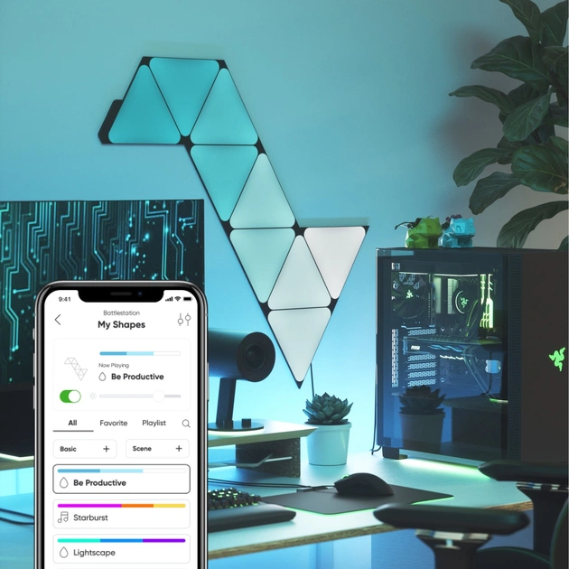 Додаткові панелі Nanoleaf Shapes Ultra Black Triangles Expansion Pack, Apple HomeKit, 3 шт. (NL47-0101TW-3PK) - picture 3