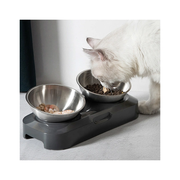 Посуд для котів Lapka Годівниця подвійна з металевими мисками (LPK-27) - picture 7