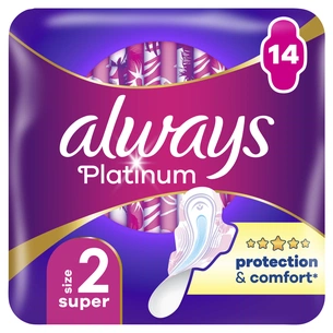 Гигиенические прокладки Always Platinum Super (Размер 2) 14 шт. (8001090444998) изображение 1