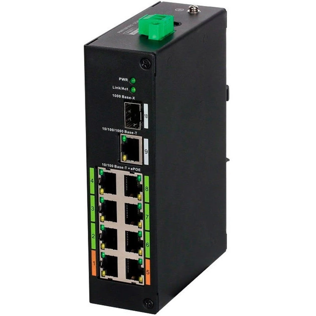 Комутатор мережевий Dahua DH-LR2110-8ET-120 - зображення 1
