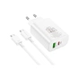 Зарядний пристрій BOROFONE BN10 Sunlight 1xUSB-C PD65W + 1xUSB-A + cable USB-C to USB-C White (6974443388206) - зменшене зображення 3