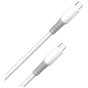 Дата кабель USB-C to USB-C 1.0m 3A PD60W liquid silicone white ColorWay (CW-CBPDCC093-WT) - зменшене зображення 2