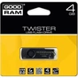 USB флеш накопичувач Goodram 4GB TWISTER Black clip USB 2.0 (UTS2-0040KKR11) - зменшене зображення 2