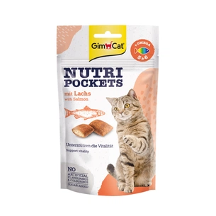 Ласощі для котів GimCat Nutri Pockets Лосось + Омега 3+6 60 г (4002064400730/4002064419299) зображення 1