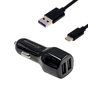 Зарядний пристрій Grand-X 2,1A, 12-24V, 2USB + cable USB -> TypeC, Cu, 1m (CH-26TC) - зменшене зображення 1
