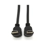 Кабель мультимедійний HDMI M to HDMI M 1.0m V1.4 90° corner black Merlion (YT-HDMI-1.0m/90°-90°) - зменшене зображення 3