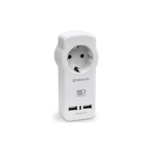 Зарядний пристрій REAL-EL 2*USB 15W (CS-30) зображення 1