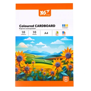 Кольоровий картон Yes односторонній А4 Orange Line 10 аркушів (954895) зображення 1