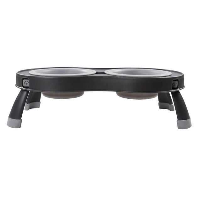 Посуд для собак Dexas Миска подвійна на складній підставці 240 мл світло-сіра (0084297309008) - picture 3