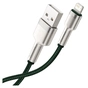 Дата кабель USB 2.0 AM to Lightning 2.0m 2.4A metal green Baseus (CALJK-B06) - зменшене зображення 4