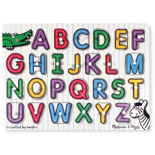 Развивающая игрушка Melissa&Doug Деревянная рамка-вкладыш Английский алфавит (MD23272) изображение 1