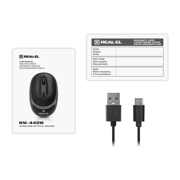 Мышка REAL-EL RM-440W Wireless/Bluetooth Black (EL123200045) - изображение 9