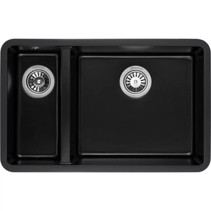 Мийка кухонна GRANADO Under top DOUBLE black shine (gr3401) зображення 1