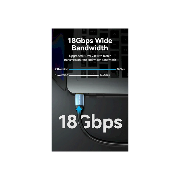 Кабель мультимедійний HDMI M to HDMI M 5.0m V2.0 4K60Hz blue Vention (ALHSJ) - зображення 3