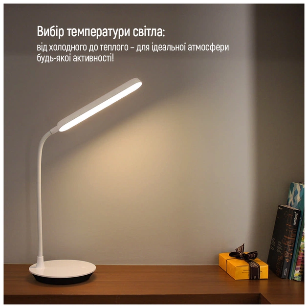 Настільна лампа ColorWay Portable & Flexible 360, 4W, з вбудованим акумулятором 1800 mAh (CW-DL12FB-W) - picture 10