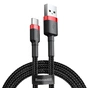 Дата кабель USB 2.0 AM to USB-C 1.0m Cafule 3A red+black Baseus (CATKLF-B91) - зменшене зображення 1