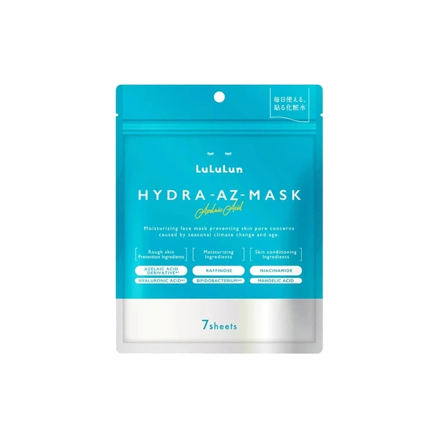 Маска для лица Lululun Face Mask Hydra AZ Успокаивающая С азелаиновой кислотой и пробиотиками 7 шт (4580794011582) - изображение 1