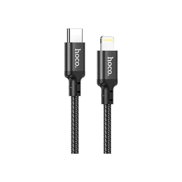 Дата кабель USB-C to Lightning 2.0m 3A 20W nylon X14 black HOCO (6931474752208) - изображение 1