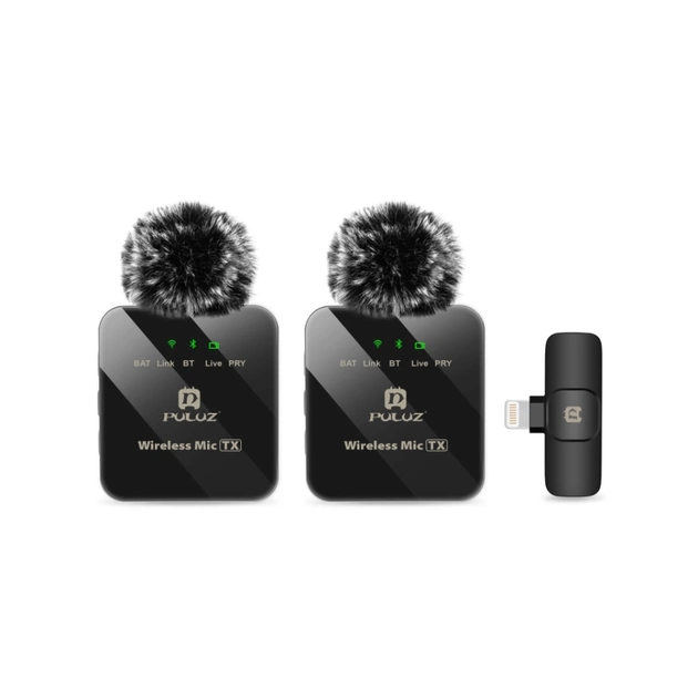 Мікрофон Puluz для iPhone/iPad 8-контактний приймач і два мікрофони Black (PU647B) - зображення 1