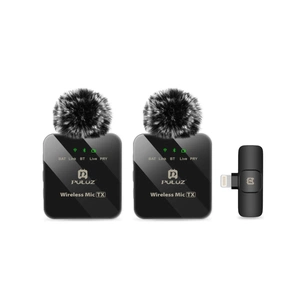 Мікрофон Puluz для iPhone/iPad 8-контактний приймач і два мікрофони Black (PU647B) зображення 1